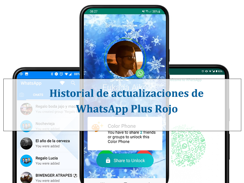 Historial de actualizaciones de WhatsApp Plus Rojo