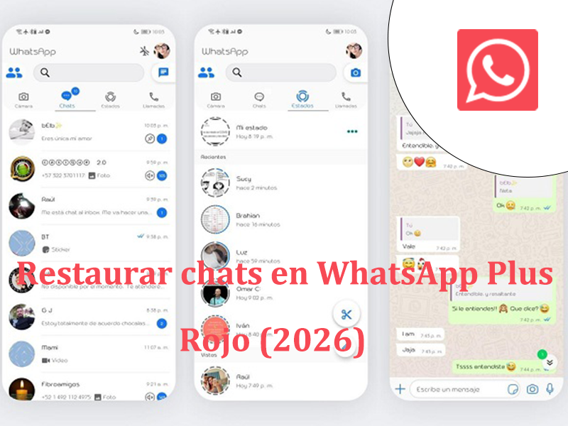 Restaurar chats en WhatsApp Plus Rojo (2026)