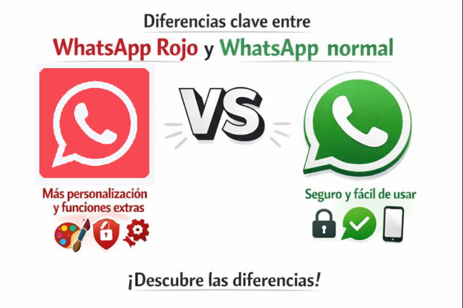 Diferencias clave entre WhatsApp Rojo y WhatsApp normal