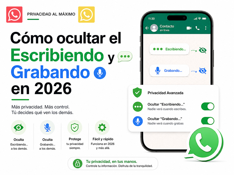 Cómo ocultar el Escribiendo y Grabando en 2026