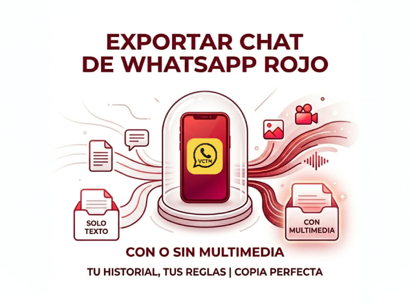 ¿Cómo Exportar un Chat de WhatsApp Rojo con o sin Archivos Multimedia?